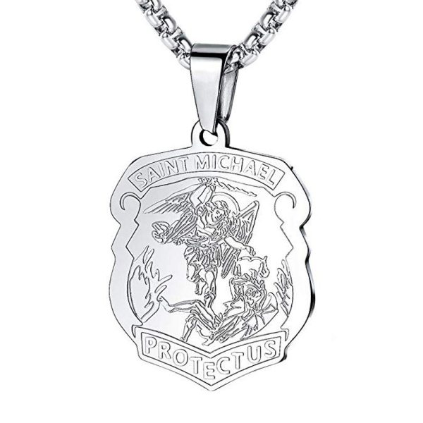 Archangel Saint Michael's Shield Church Pendant Necklace – Powerful Protection Symbol