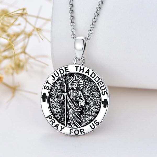 Sterling Silver Saint Jude Pendant Necklace