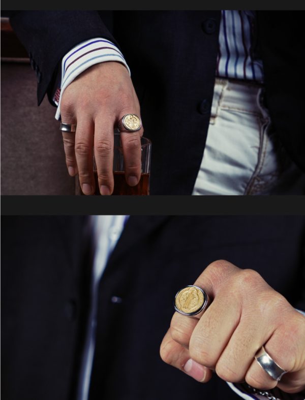 Christian Order of Saint Benedict Ring – Titanium & Bronze