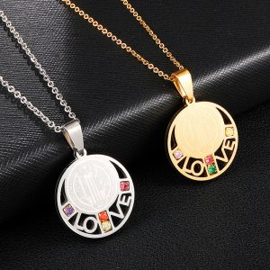 Stainless Steel Saint Benedict LOVE Pendant