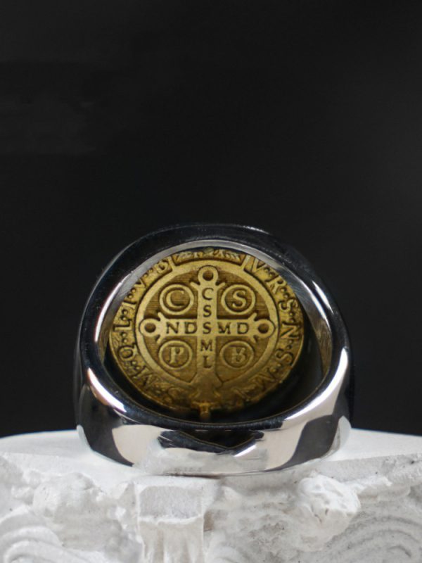 Christian Order of Saint Benedict Ring – Titanium & Bronze