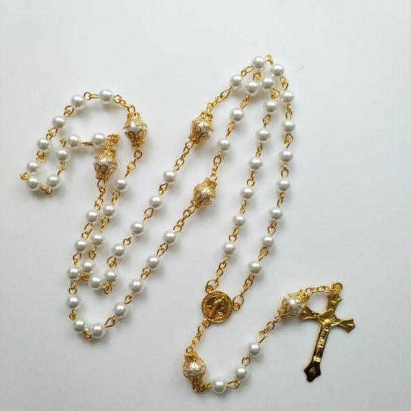 Retro Saint Benedict Cross Rosary Necklace