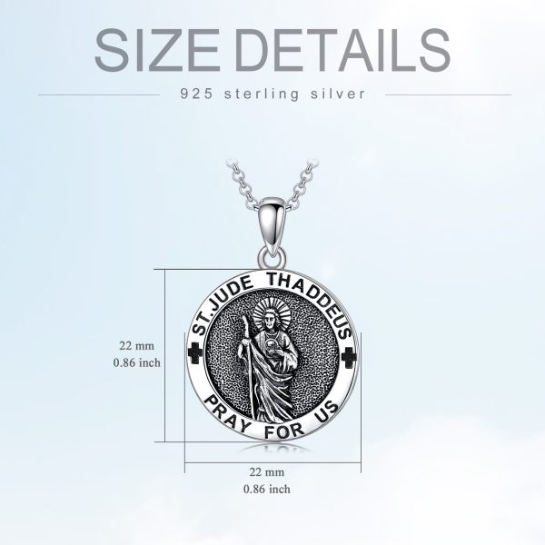 Sterling Silver Saint Jude Pendant Necklace