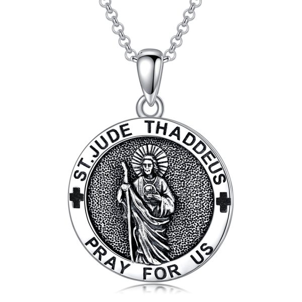 Sterling Silver Saint Jude Pendant Necklace