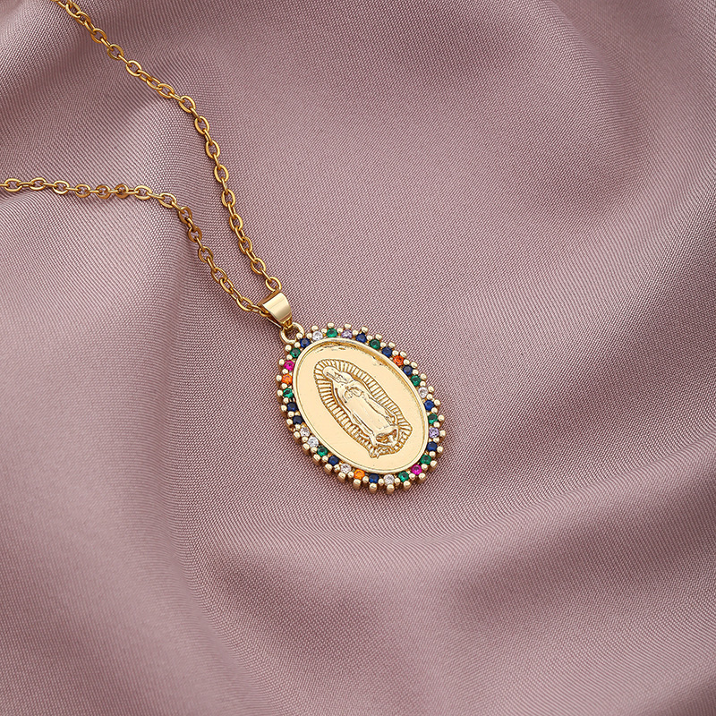 Vintage Catholic Virgin Mary Necklace