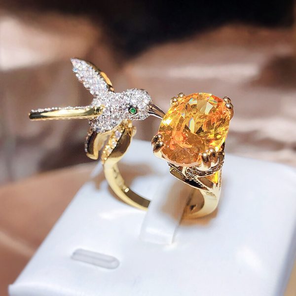 Women's Fashion Saint Mary's Hummingbird Ring – Elegant & Symbolic Jewelry