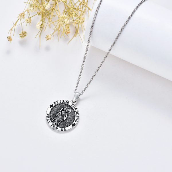 Sterling Silver Saint Jude Pendant Necklace