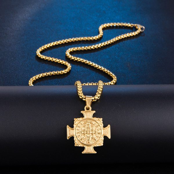 Stainless Steel Saint Benedict Necklace - Image 7