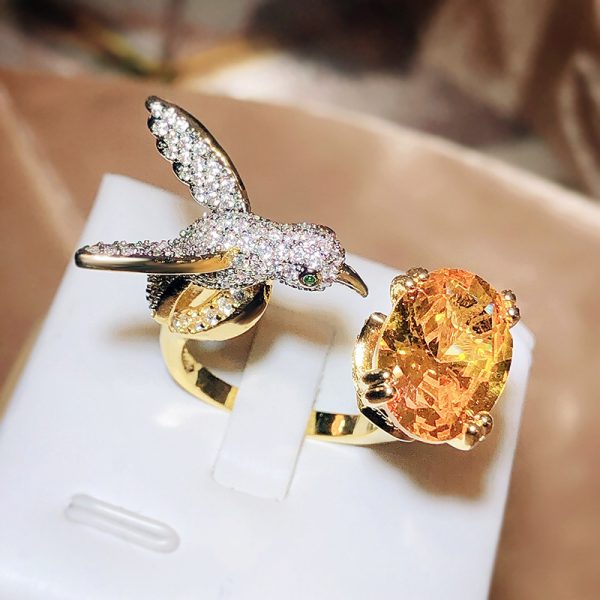 Women's Fashion Saint Mary's Hummingbird Ring – Elegant & Symbolic Jewelry