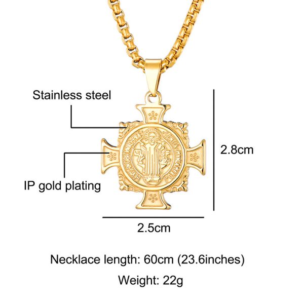 Stainless Steel Saint Benedict Necklace - Image 2