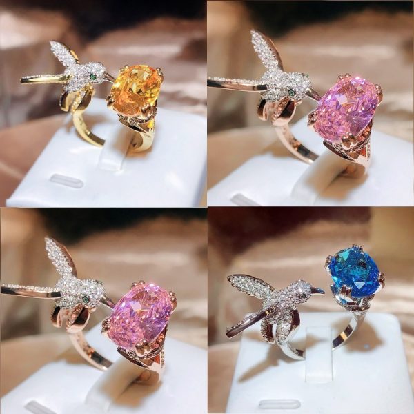 Women's Fashion Saint Mary's Hummingbird Ring – Elegant & Symbolic Jewelry